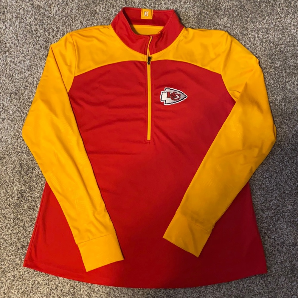 NWOT Womens XXL Kansas City Chiefs Half Zip Lightweight Active Shirt